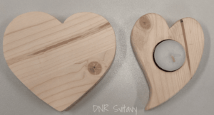Dřevěná dekorace - srdce