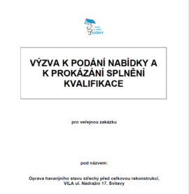 Veřejná zakázka č. 2/2025 – Oprava havarijního stavu střechy před celkovou rekonstrukcí