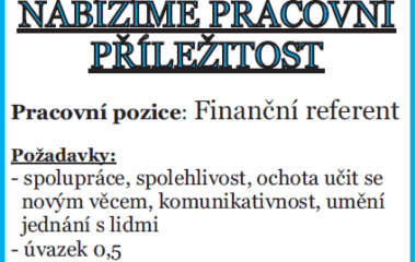 Nabídka pracovní příležitosti